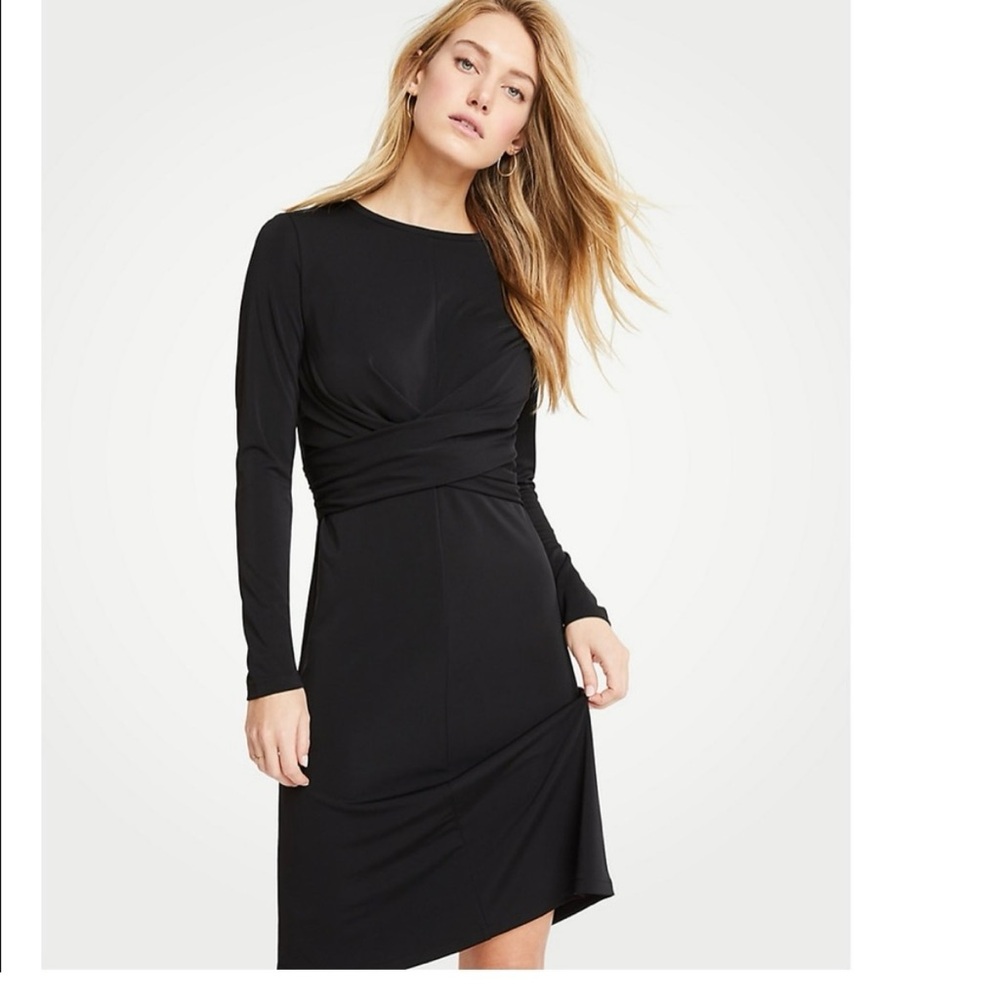 Ann Taylor Wrap Matte Jersey Dress - 12P - Brand New